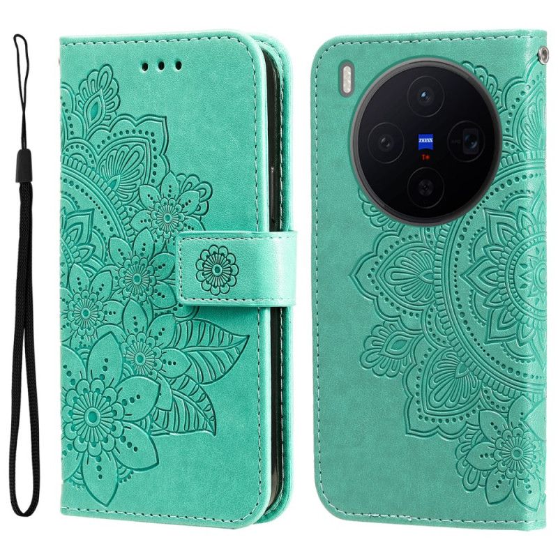 Læder Cover Vivo X300 Telefon Etui Mandala-print