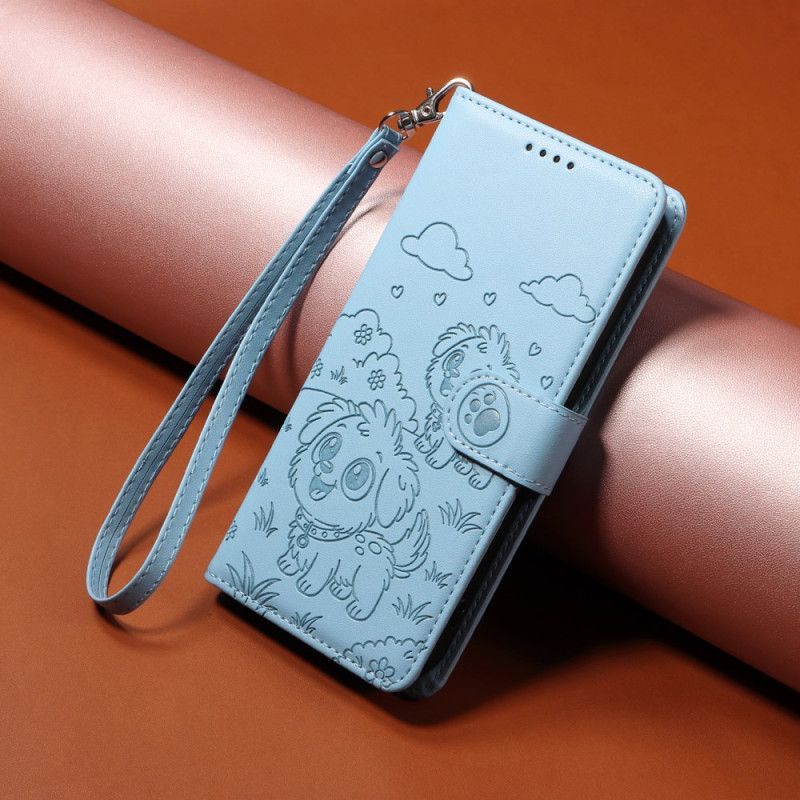 Læder Cover Vivo X300 Telefon Etui Rfid-beskyttelse Med Hundegravering