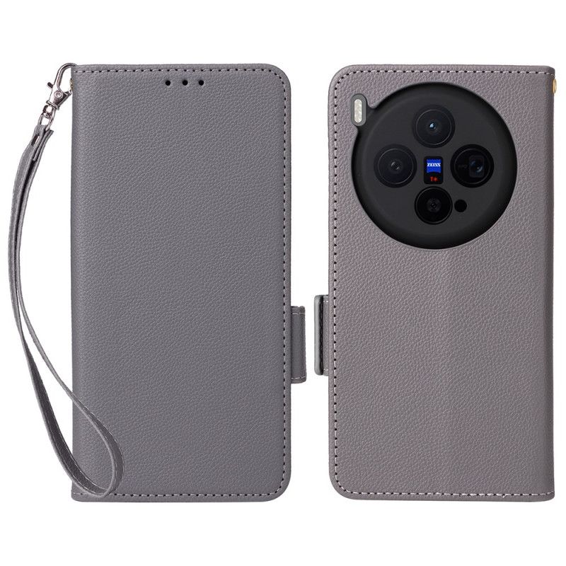 Læder Cover Vivo X300 Telefon Etui Strap-on Kunstlæder