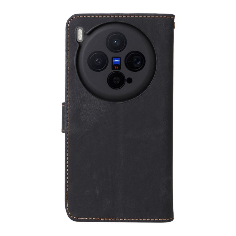 Læder Cover Vivo X300 Telefon Etui Strap-on Ruskindseffekt