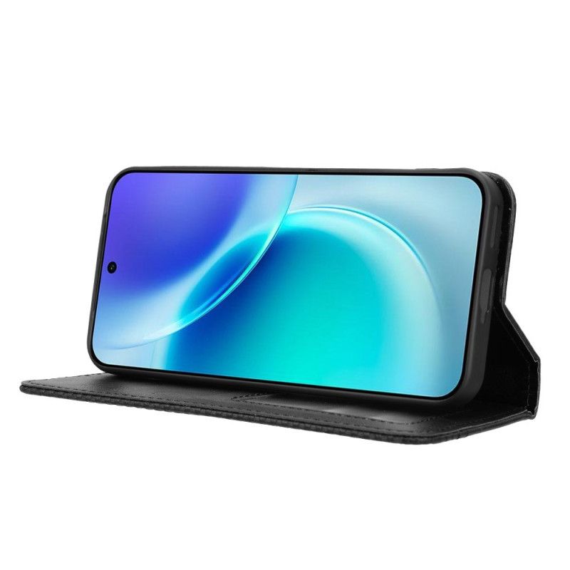 Læder Cover Vivo X300 Telefon Etui Vintage Border