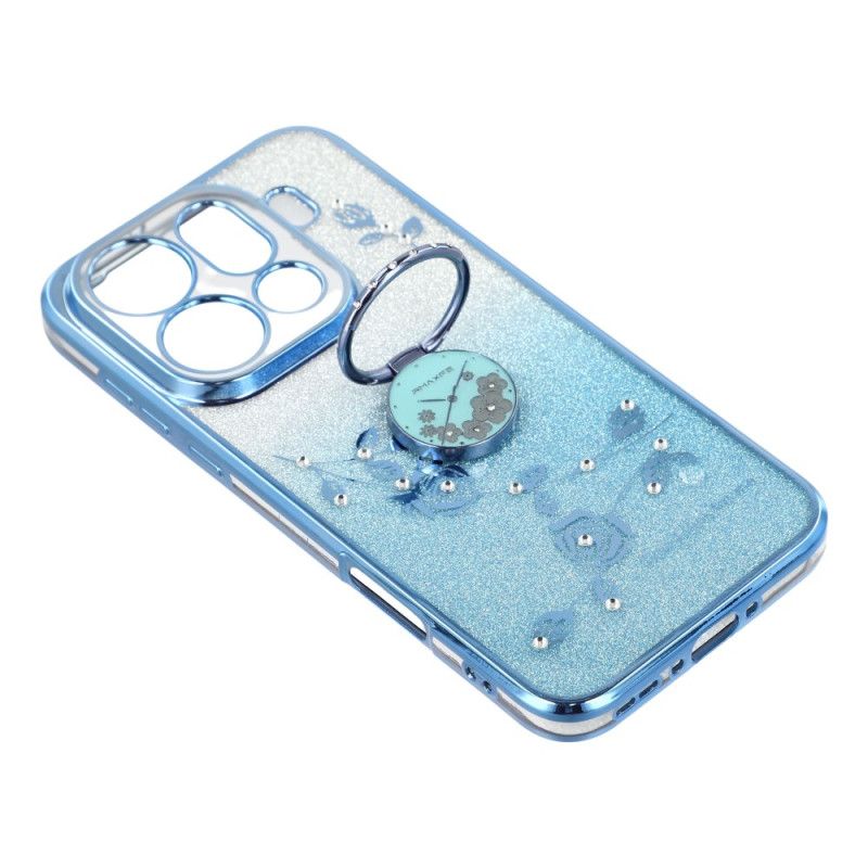 Cover Oppo Find X9 Pro 5g Kadem Ringholder Med Blomster Og Rhinsten