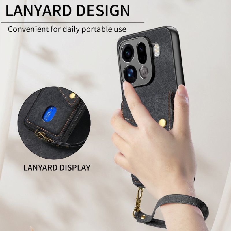 Cover Til Oppo Find X9 Pro 5g Kortholder Og Snor