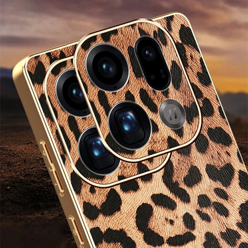 Cover Til Oppo Find X9 Pro 5g Leopardmønster Med Guldfinish