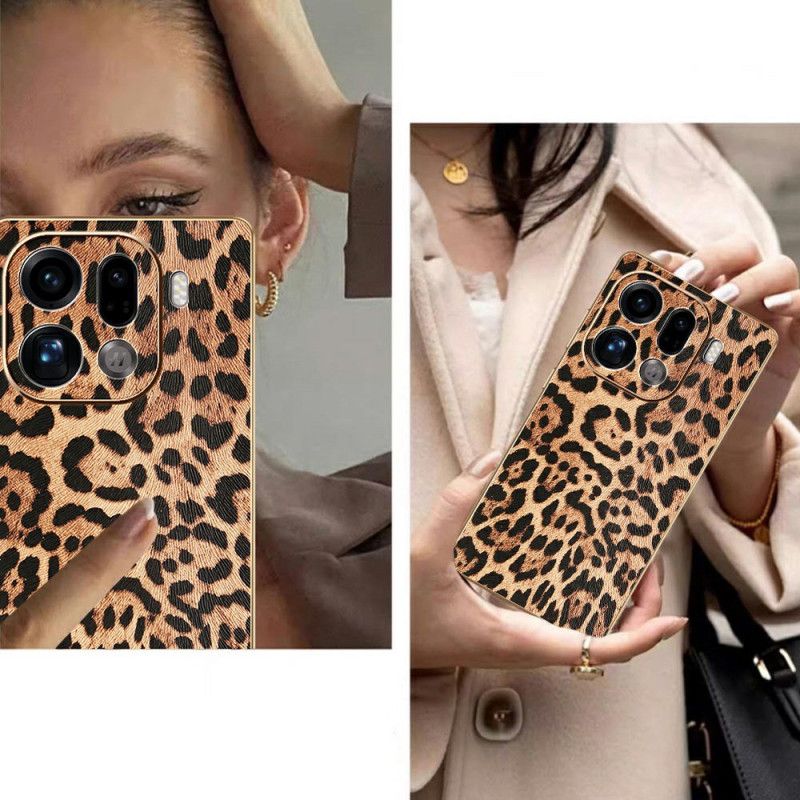 Cover Til Oppo Find X9 Pro 5g Leopardmønster Med Guldfinish