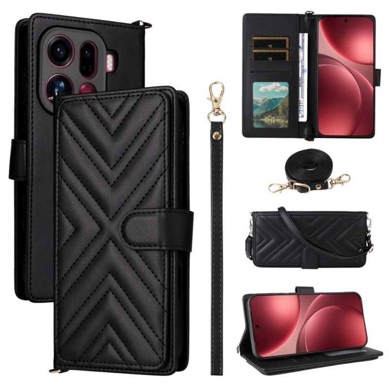 Flip Cover Oppo Find X9 Pro 5g Quiltet Med Remme