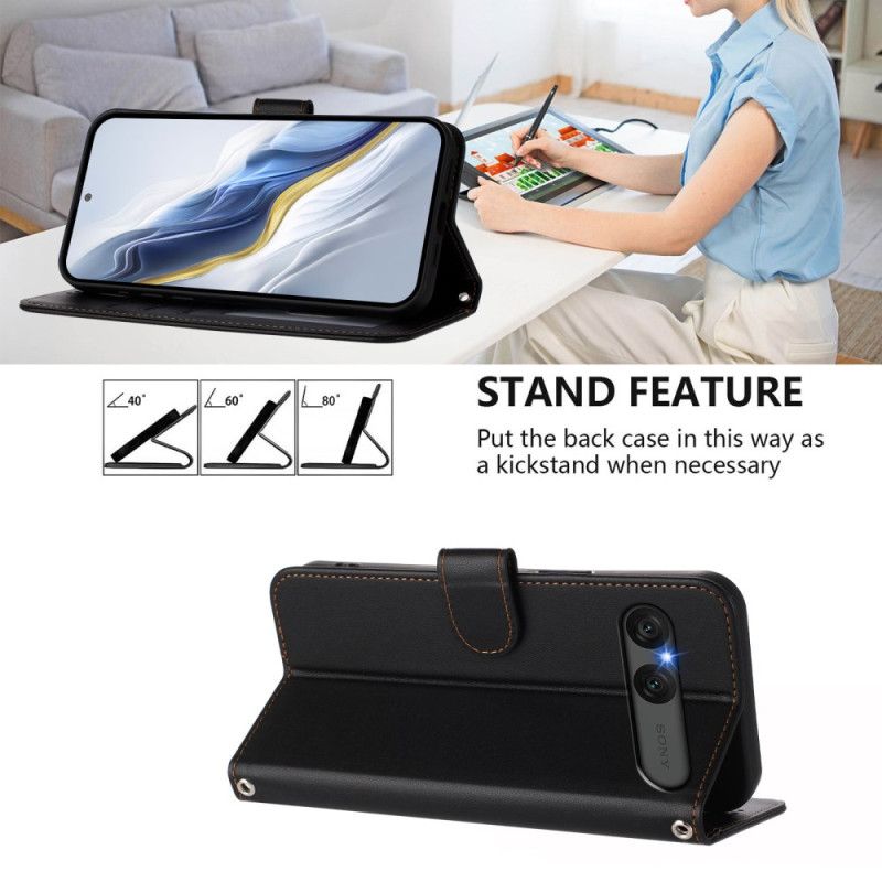 Flip Cover Sony Xperia 10 Vii Almindeligt Kunstlæder