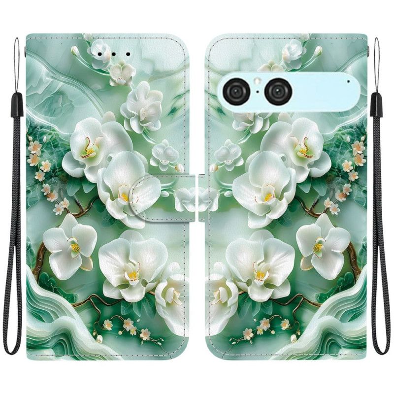 Flip Cover Sony Xperia 10 Vii Hvidt Blomstermønster