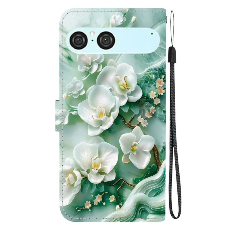 Flip Cover Sony Xperia 10 Vii Hvidt Blomstermønster