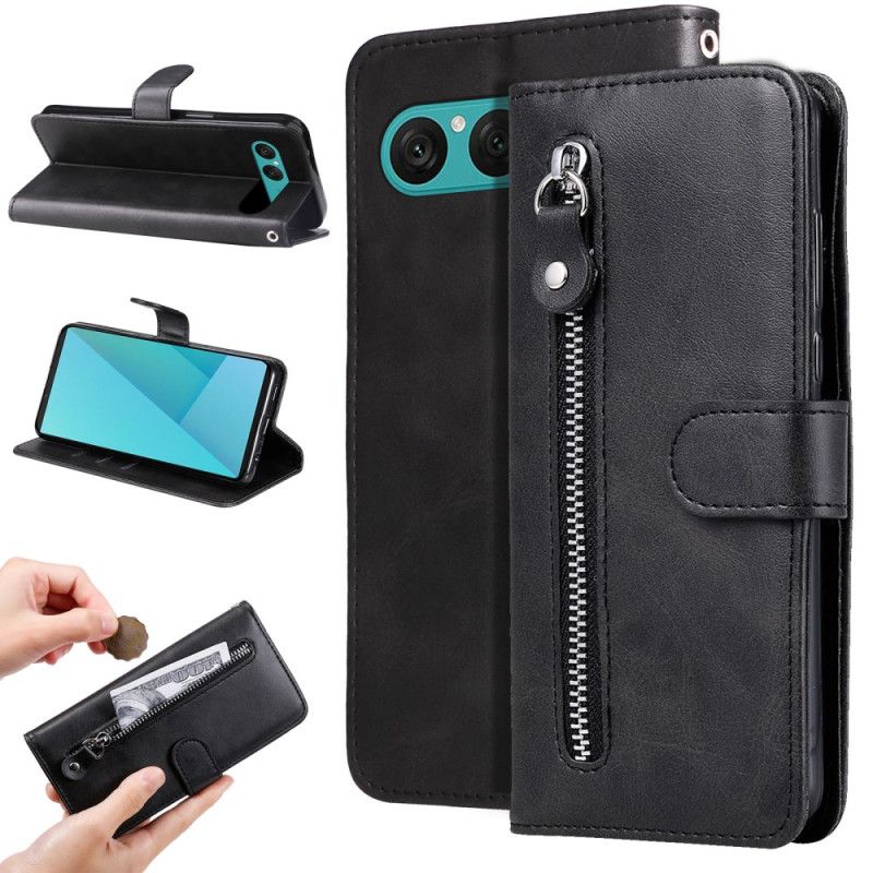 Flip Cover Sony Xperia 10 Vii Lomme Med Lynlås