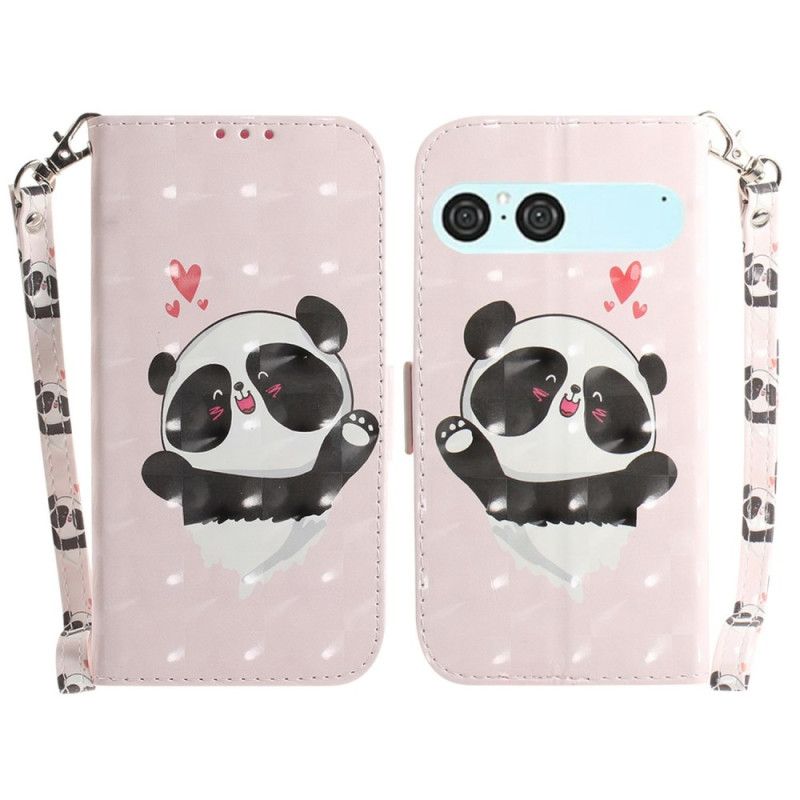 Flip Cover Sony Xperia 10 Vii Panda-kærligheds-snor