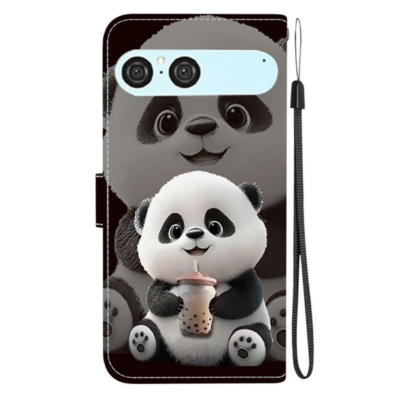 Flip Cover Sony Xperia 10 Vii Panda Med Sutteflaske