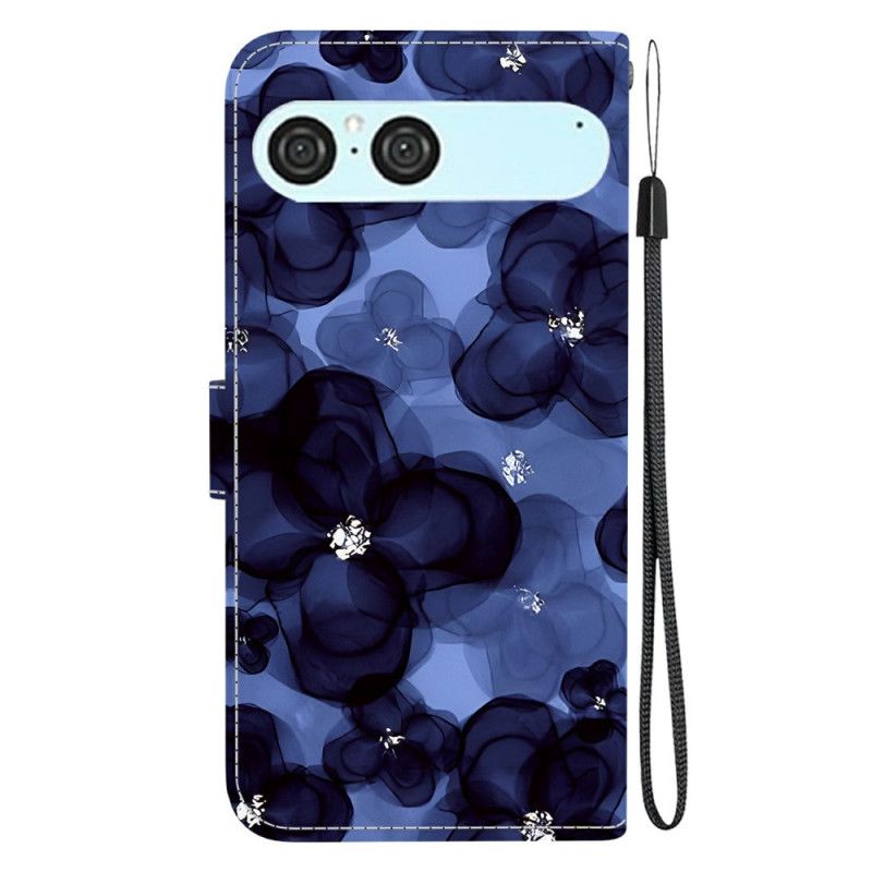 Flip Cover Til Sony Xperia 10 Vii Blåt Blomstermønster