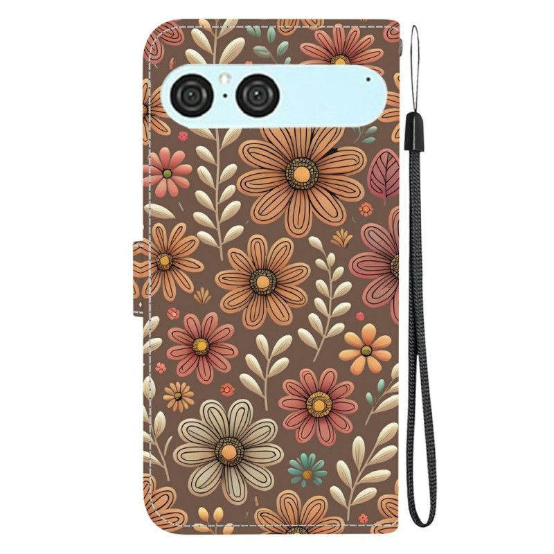 Flip Cover Til Sony Xperia 10 Vii Blomstermønster