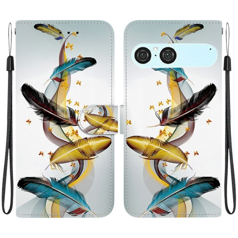 Læder Cover Sony Xperia 10 Vii Guldfjer