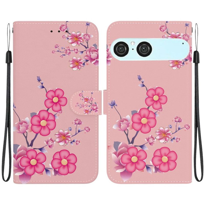 Læder Cover Sony Xperia 10 Vii Sakura-mønster