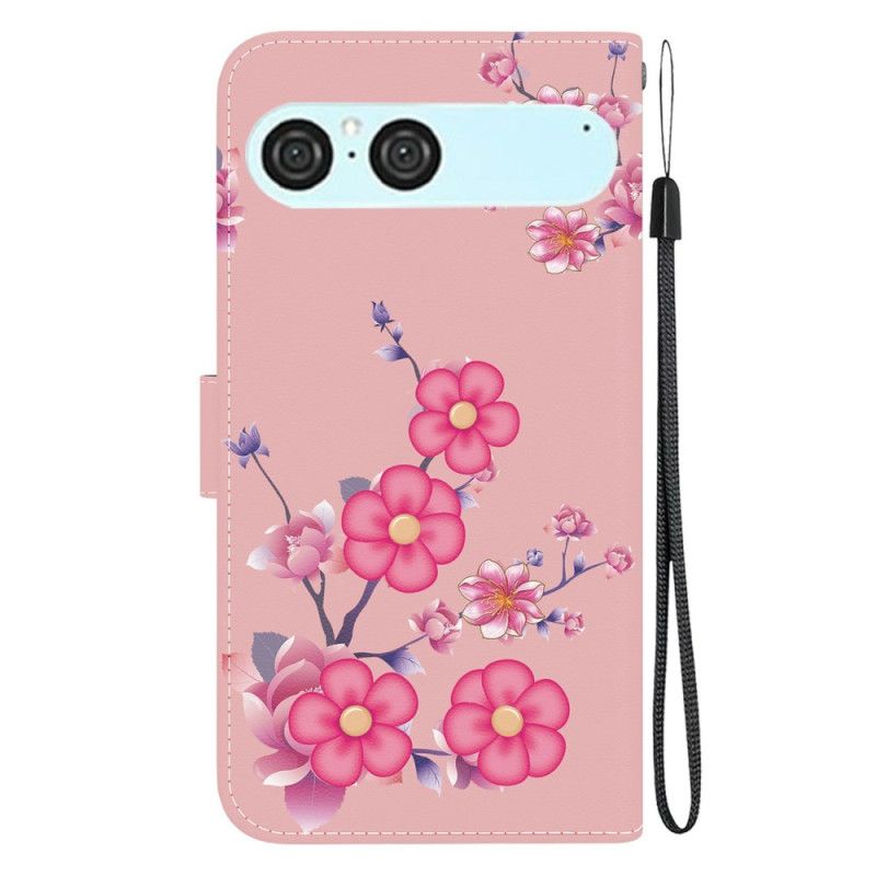 Læder Cover Sony Xperia 10 Vii Sakura-mønster
