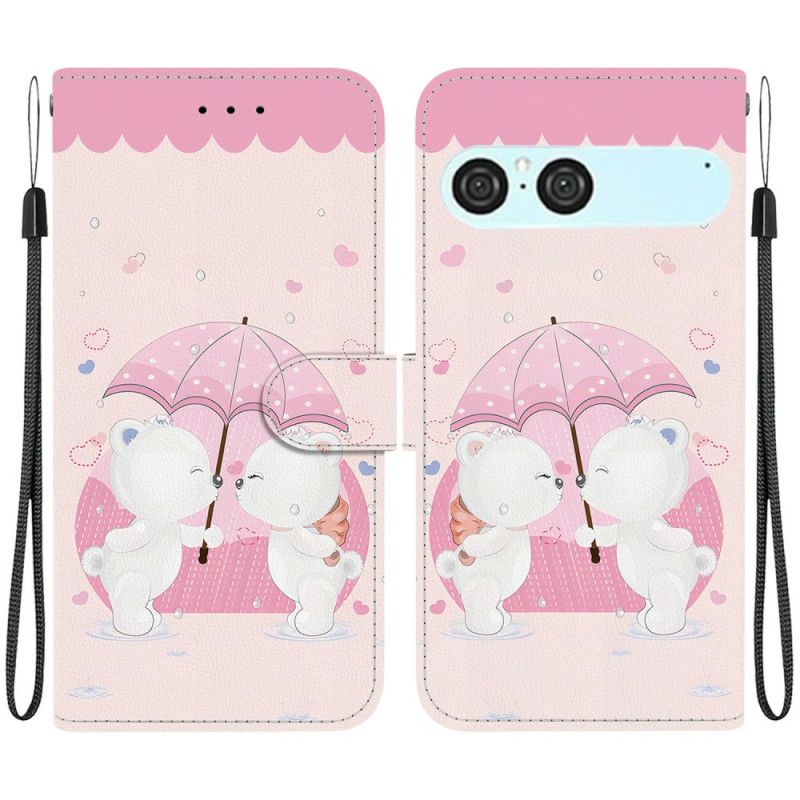 Læder Cover Sony Xperia 10 Vii Telefon Etui Bjørnepar