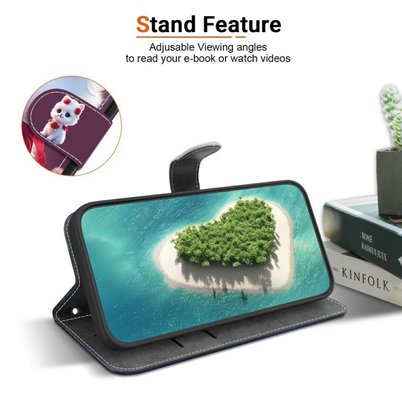 Læder Cover Sony Xperia 10 Vii Telefon Etui Kat Og Roser