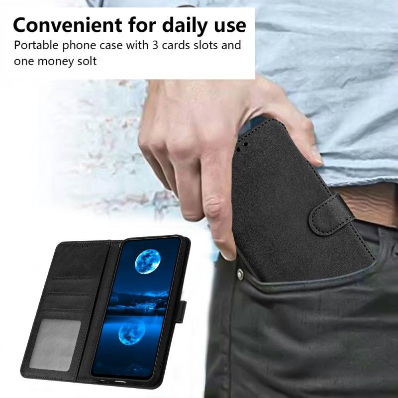 Læder Cover Sony Xperia 10 Vii Telefon Etui Lædereffekt Med Rem