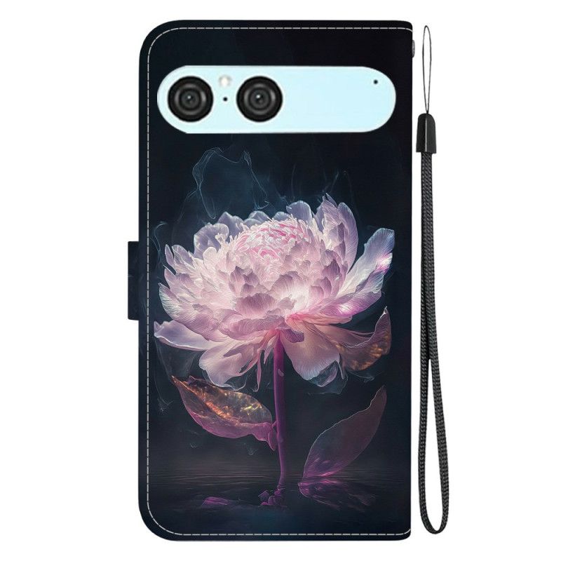 Læder Cover Sony Xperia 10 Vii Telefon Etui Lilla Pæon