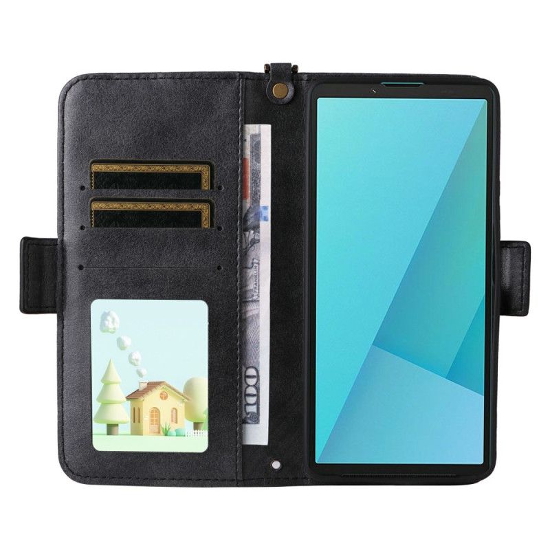 Læder Cover Sony Xperia 10 Vii Telefon Etui Pung Med Skulderrem