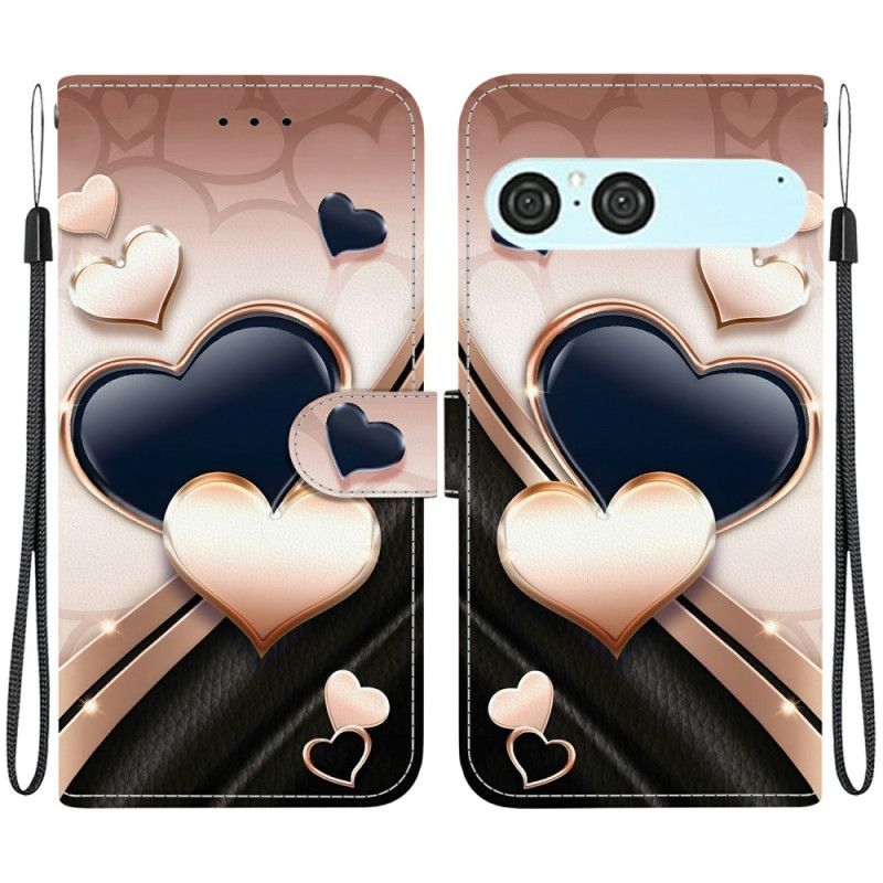 Læder Cover Sony Xperia 10 Vii Telefon Etui To Hjerter