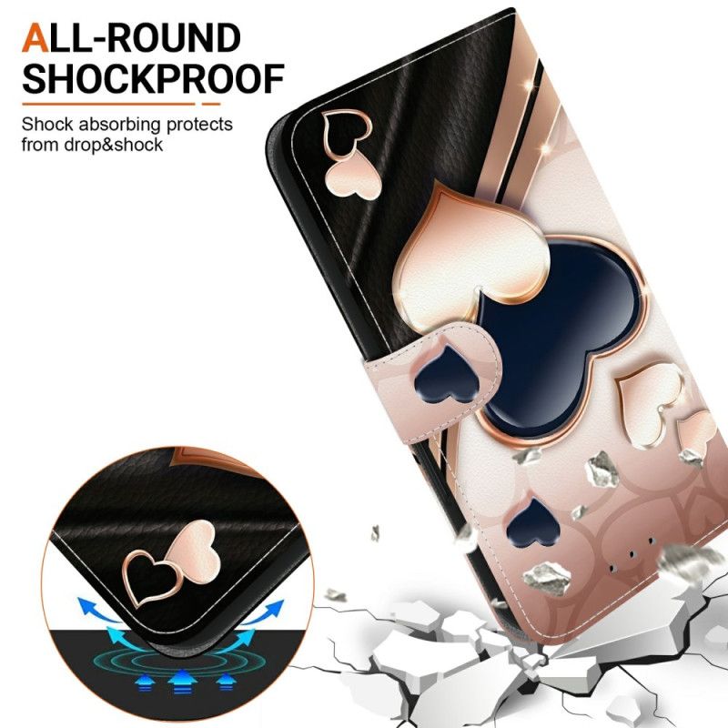 Læder Cover Sony Xperia 10 Vii Telefon Etui To Hjerter