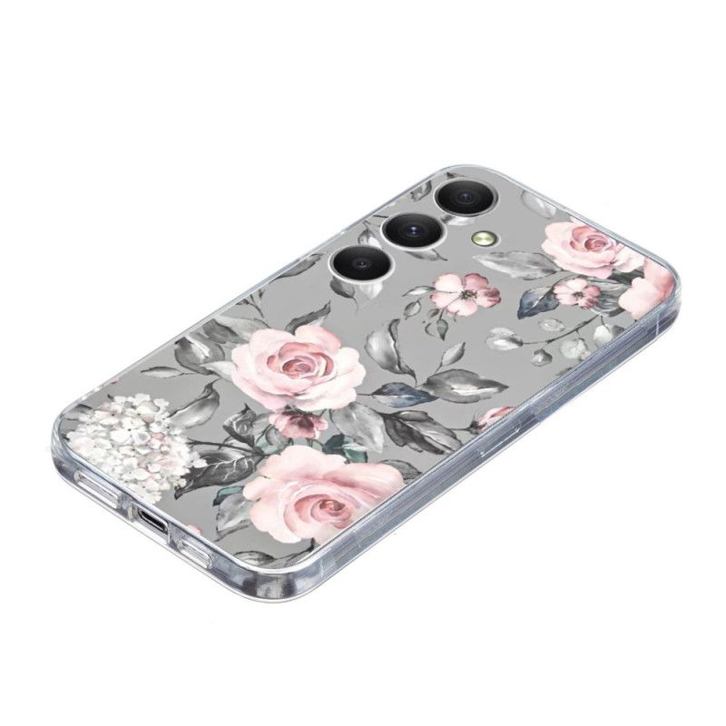 Cover Samsung Galaxy A17 4g / 5g Gråt Blomstermønster