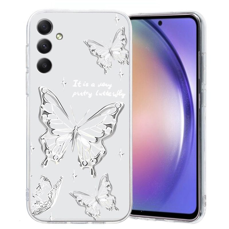 Cover Samsung Galaxy A17 4g / 5g Hvid Sommerfugl