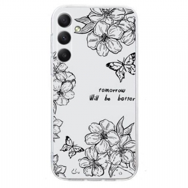 Cover Samsung Galaxy A17 4g / 5g Sommerfugle Og Hvide Blomster