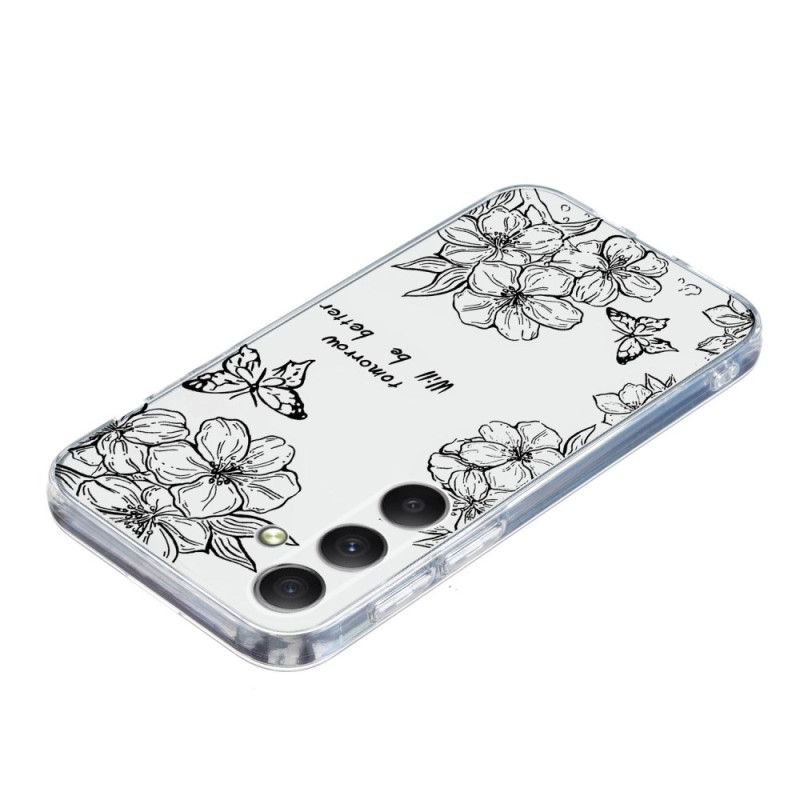 Cover Samsung Galaxy A17 4g / 5g Sommerfugle Og Hvide Blomster