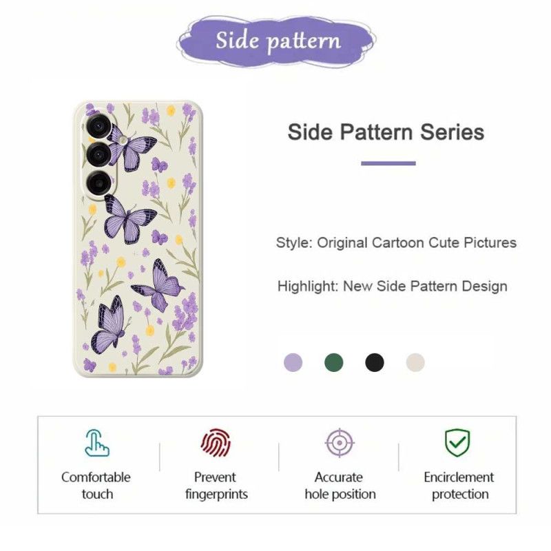 Cover Samsung Galaxy A17 4g / 5g Telefon Etui Lilla Sommerfugle