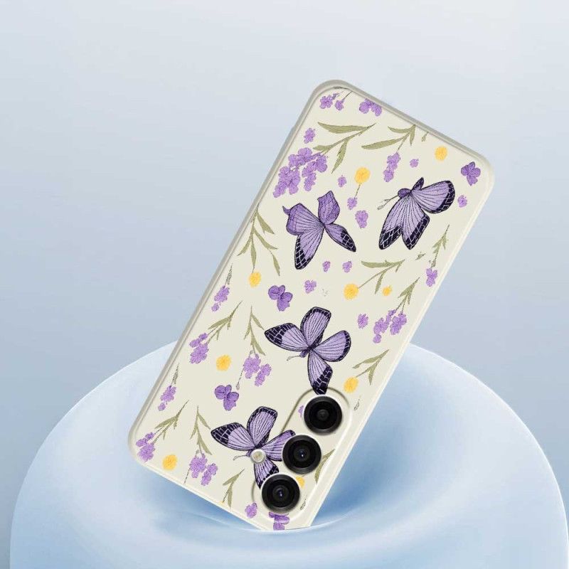 Cover Samsung Galaxy A17 4g / 5g Telefon Etui Lilla Sommerfugle