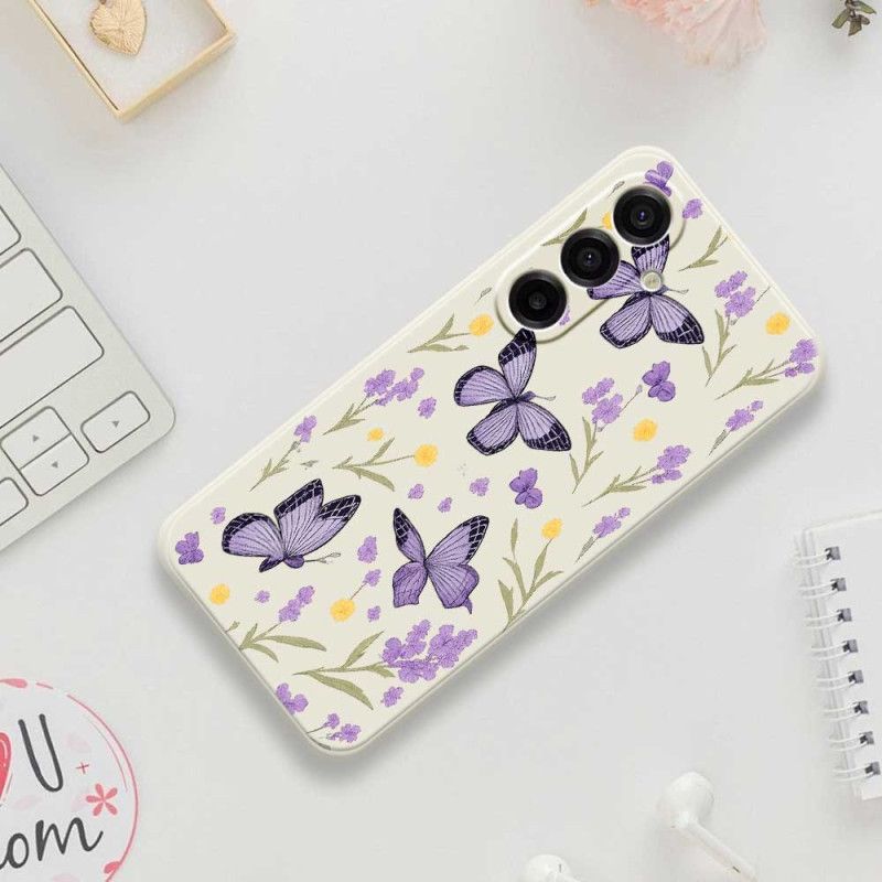 Cover Samsung Galaxy A17 4g / 5g Telefon Etui Lilla Sommerfugle