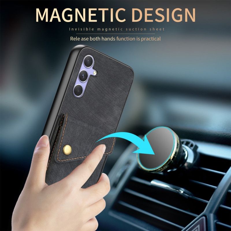 Cover Samsung Galaxy A17 4g / 5g Telefon Etui Ruskindseffekt Med Kortholder Og Snor
