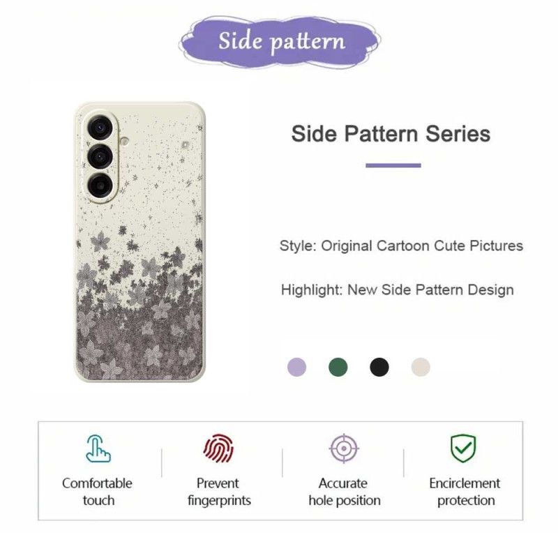 Cover Til Samsung Galaxy A17 4g / 5g Grå Blomster