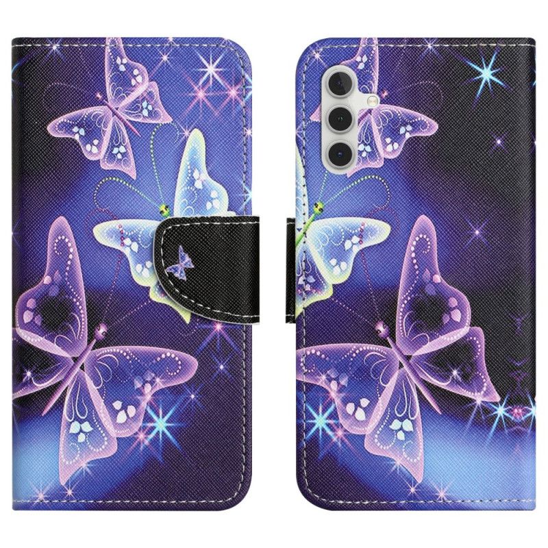 Flip Cover Samsung Galaxy A17 4g / 5g Funklende Sommerfugle