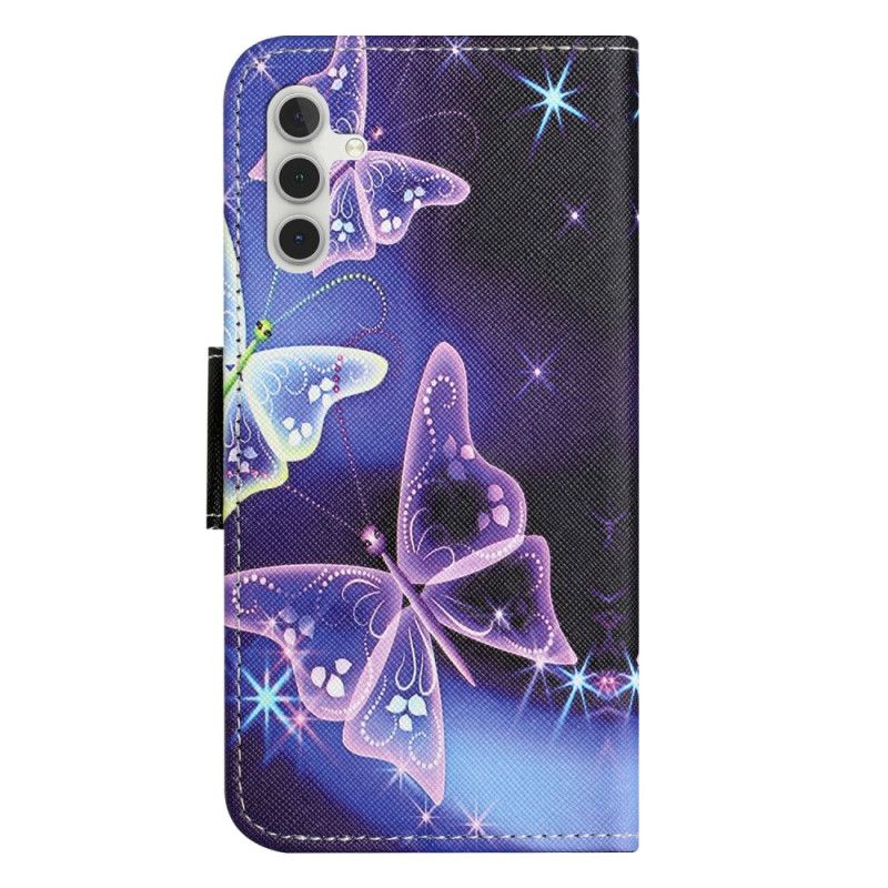 Flip Cover Samsung Galaxy A17 4g / 5g Funklende Sommerfugle