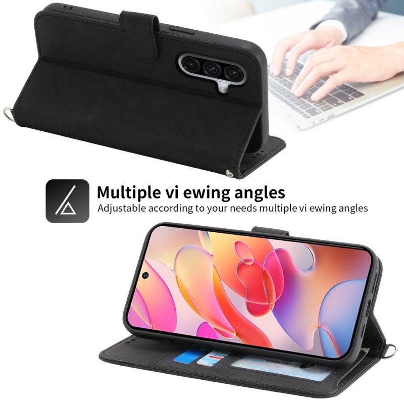 Flip Cover Samsung Galaxy A17 4g / 5g Pung Med Blonder Og Ruskindseffekt