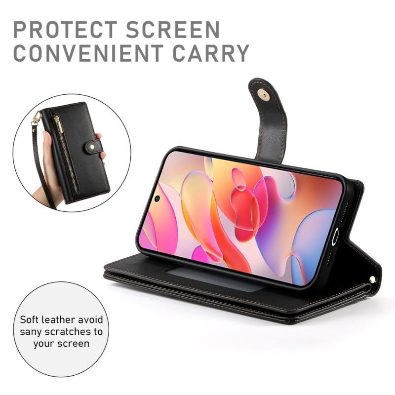 Flip Cover Samsung Galaxy A17 4g / 5g Pung Med Lynlåslomme Og Stropper