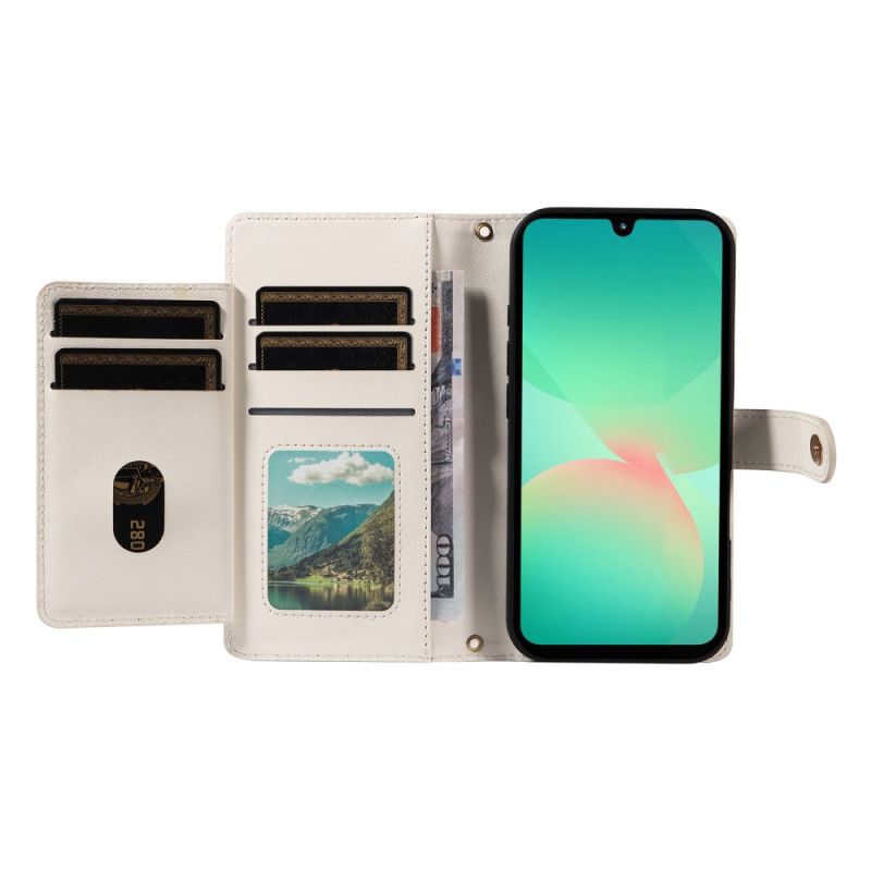 Flip Cover Samsung Galaxy A17 4g / 5g Quiltet Med Rem Og Skulderrem