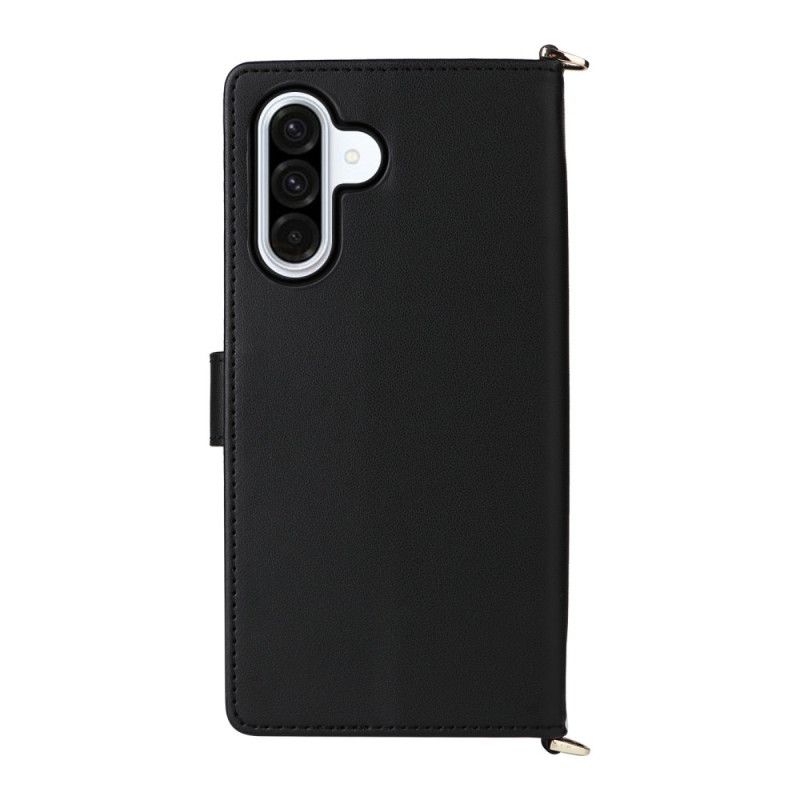 Flip Cover Samsung Galaxy A17 4g / 5g Quiltet Med Skulderrem Og Håndledsrem