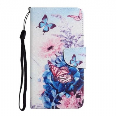 Flip Cover Samsung Galaxy A17 4g / 5g Sommerfugle Og Blomster