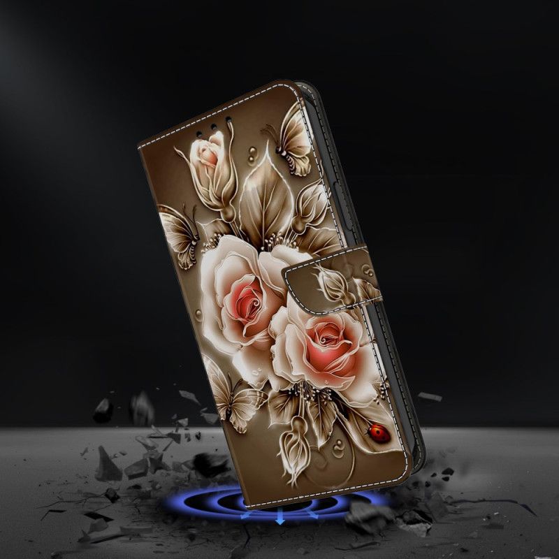 Flip Cover Til Samsung Galaxy A17 4g / 5g Brune Roser