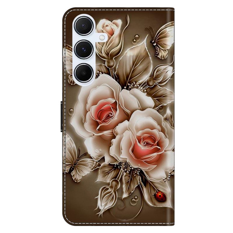 Flip Cover Til Samsung Galaxy A17 4g / 5g Brune Roser