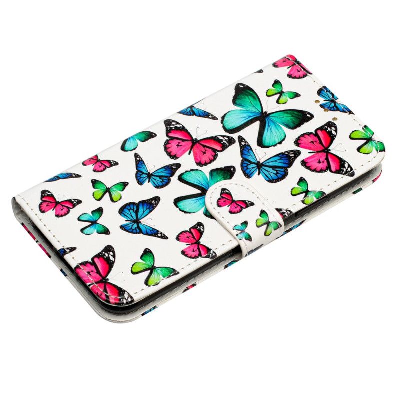 Flip Cover Til Samsung Galaxy A17 4g / 5g Farverige Sommerfugle