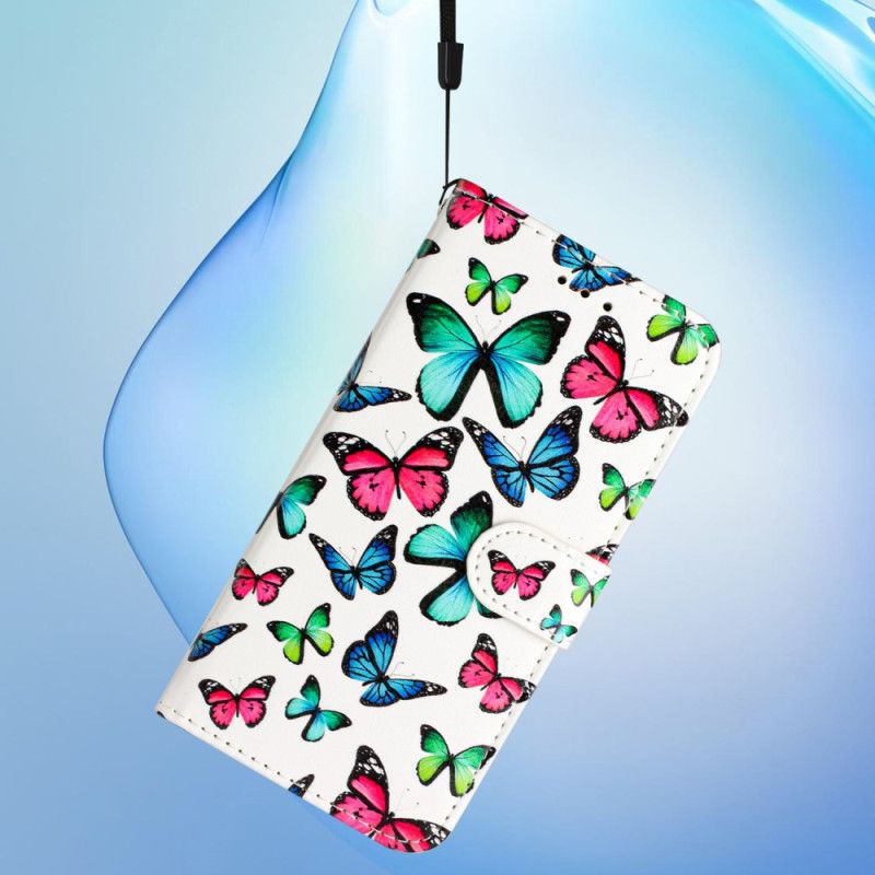 Flip Cover Til Samsung Galaxy A17 4g / 5g Farverige Sommerfugle