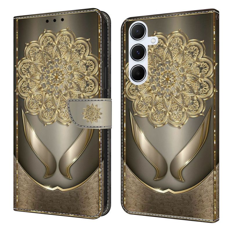 Flip Cover Til Samsung Galaxy A17 4g / 5g Guldblomstermønster
