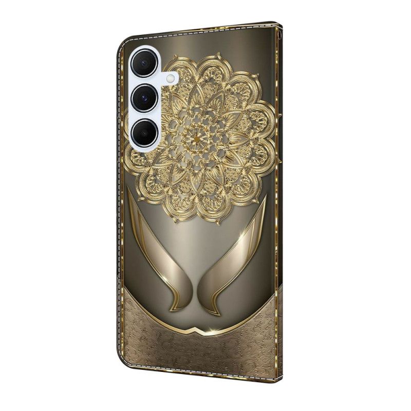 Flip Cover Til Samsung Galaxy A17 4g / 5g Guldblomstermønster